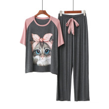 Crew Neck Modal 2 Pc Adult Home Essential Pajamas Set